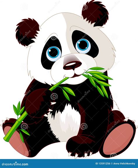 Panda eating bamboo stock vector. Image of meal, wildlife - 13591256