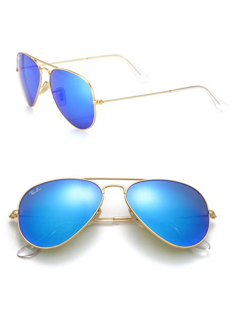 Ray-ban 55mm Pilot Aviator Sunglasses in Blue | Lyst