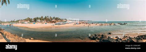 Mapusa, Anjuna, Goa, India. People Visit And Relax On Baga Beach At ...