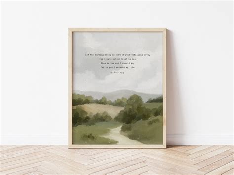 Psalm 143 8 Bible Verse Wall Art Christian Wall Art Christian - Etsy