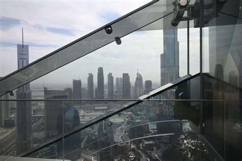 The Glass Slide in Dubai Overlooking the Burj Khalifa