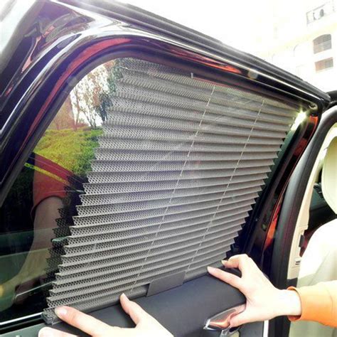 Car Window Blinds Sun Block Shades Auto Retractable Side Car Window Sun ...