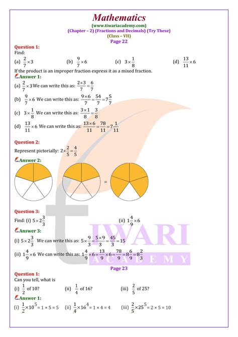 NCERT Solutions for Class 7 Maths Chapter 2 Fractions and Decimals