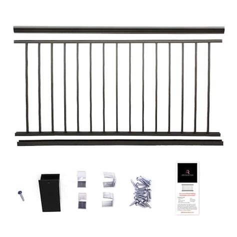 Aria Railing 36 in. x 6 ft. Black Powder Coated Aluminum Preassembled Deck Railing AP162306B ...