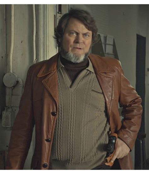 Nick Offerman Fargo Karl Weathers Leather Coat - Jackets Expert