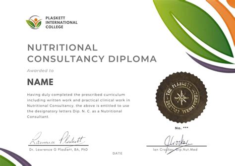 Nutritional Consultant - Plaskett College