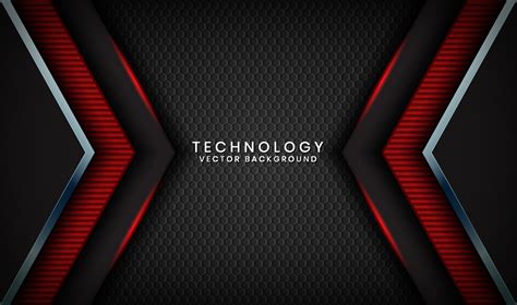 Abstract 3D black techno background overlap layers on dark space with ...