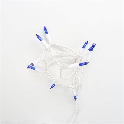 10-bulb Blue Craft Lights, White Wire – Christmas Light Source