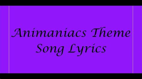 Animaniacs Theme Song Lyrics - YouTube