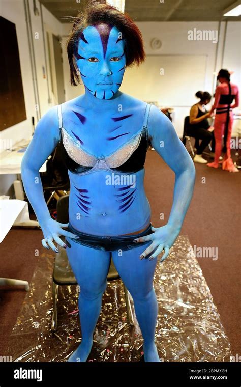 Make up and Body painting to create the Avatar characters at Kings ...