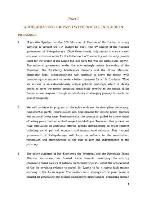 Budget Speech 2017 - English(1) | Macroeconomics | Sustainability