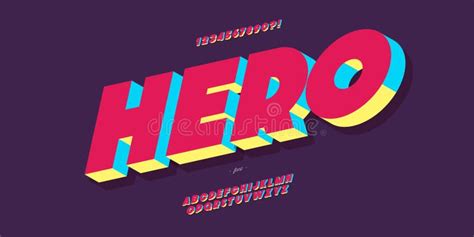 Hero Font Fonts Gradient Sans Serif Alphabet Letters Calligraphy Letter Typeface Typography ...