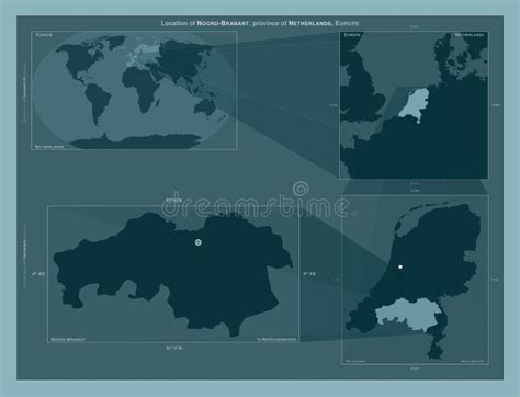 Noord-Brabant, Netherlands. Described Location Diagram Stock ...