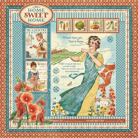 Graphic 45 - Home Sweet Home Collection - 12"x12" cardstock - Home Sweet Home