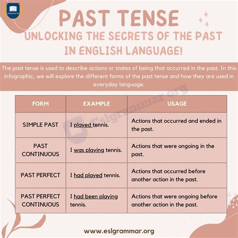 Past Tense: Different Types, Structure and Usage in English Grammar ...