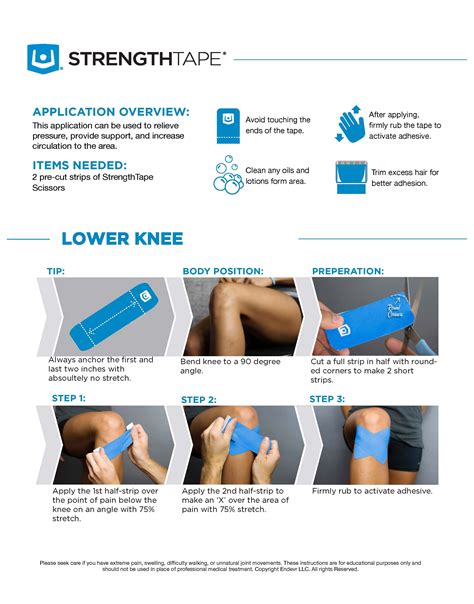 Lower Knee Kinesiology Taping Instructions | Kinesiology taping, Knee ...