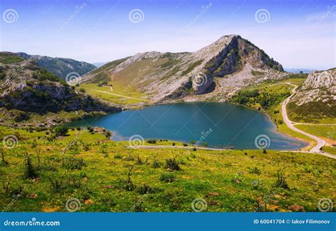 View of Enol Lake in Summer. Asturias Stock Photo - Image of asturias, picos: 60041704