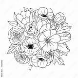 Flower Bouquet Coloring Page sketch template