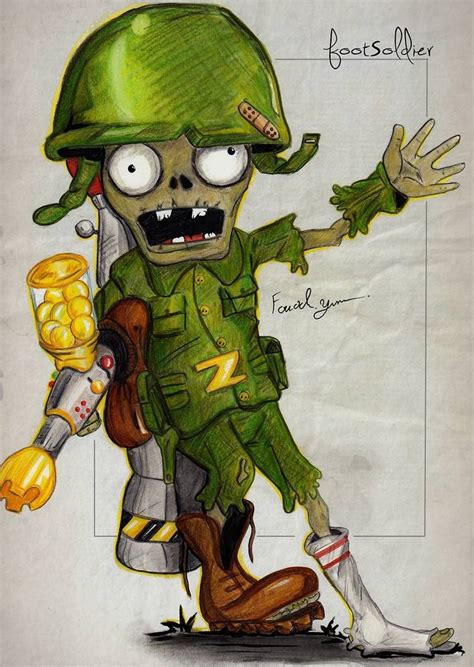 Foot Soldier by Fouad-z | Plant zombie, Plants vs zombies, Plants vs zombies drawing