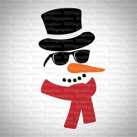 Snowman Svg Snowman Face Svg Sunglasses Svg Dxf Christmas - Etsy