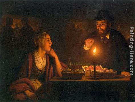 Petrus Van Schendel A Market Scene by Candle Light painting | framed ...