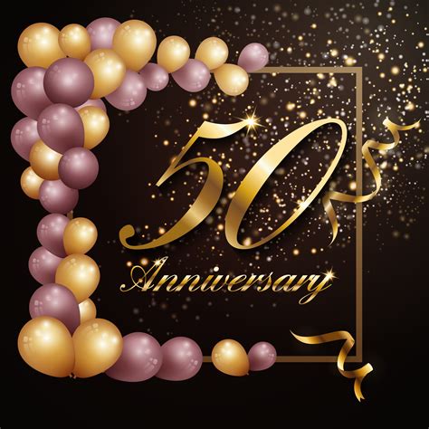 50 year anniversary celebration background banner design with lu 272824 Vector Art at Vecteezy