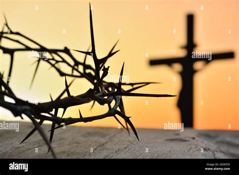 Crown Of Thorns And Cross Background