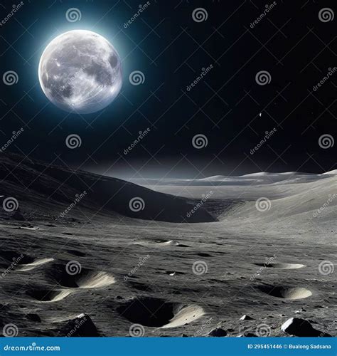 The Lunar Surface As Seen from a Moon Stock Illustration - Illustration ...