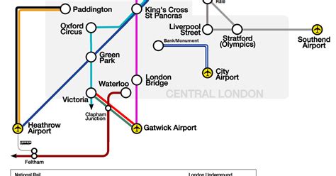 Map of London airport transportation & terminal