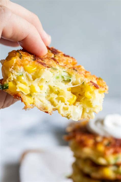 Cheesy Corn Fritters - House of Yumm