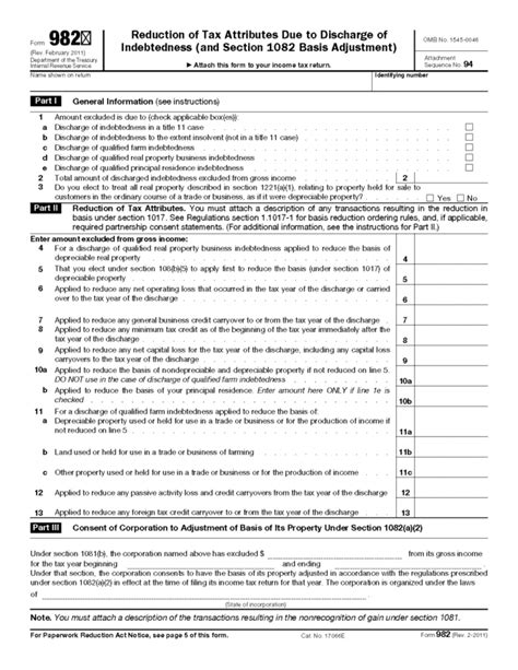 Tax Form 982 Insolvency Worksheet — db-excel.com