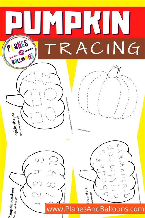 Pumpkin Tracing Sheet (FREE Printable Bundle) - Planes & Balloons