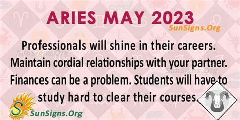 Aries May 2023 Monthly Horoscope Predictions - SunSigns.Org