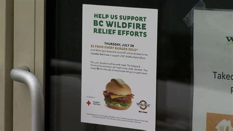 White Spot burgers supporting wildfire relief efforts | 98.3 CIFM