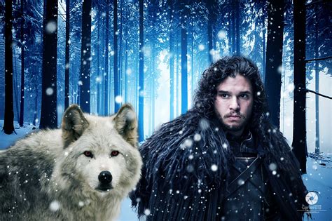 Jon Snow And His Ghost Direwolf | Fantasy Surreal Scene | Photoshop ...