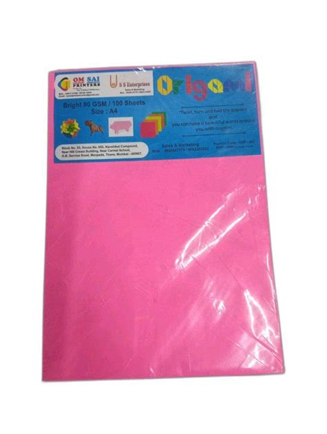 Multicolor A4 Size Origami Color Paper Book, GSM: 80 GSM, 100 Sheets at Rs 240/dozen in Thane