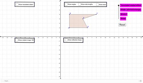 Investigating transformations – GeoGebra