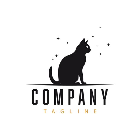 Black cat logo template design 24499791 Vector Art at Vecteezy