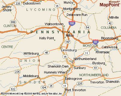 Lewisburg, Pennsylvania Area Map & More