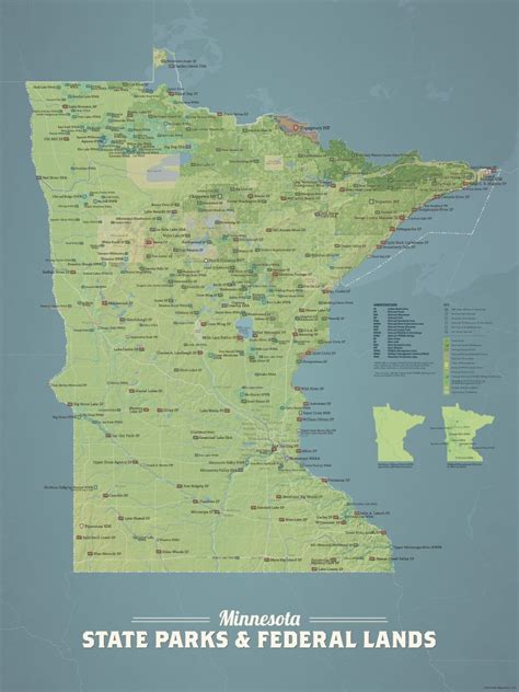 Minnesota State Parks & Federal Lands Map 18x24 Poster - Best Maps Ever