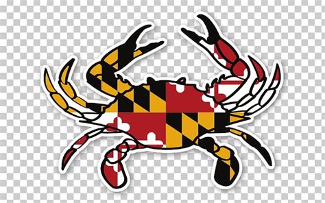 Crab Flag Of Maryland Sticker PNG, Clipart, Artwork, Chesapeake Blue Crab, Crab, Decal, Decapoda ...