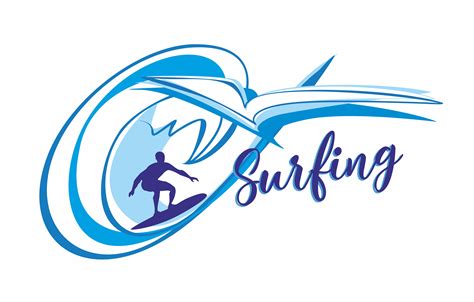 Surf. Tablista. Letras. Logo. Es hora de descansar y viajar. Marina. Ola. Ilustracion vectorial ...