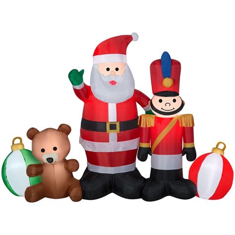 Gemmy 5.0853-ft Lighted Santa Christmas Inflatable in the Christmas Inflatables department at ...