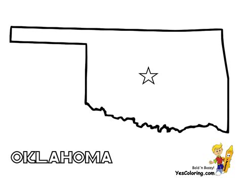 US Map of Oklahoma Coloring | Map of oklahoma, State map, Map