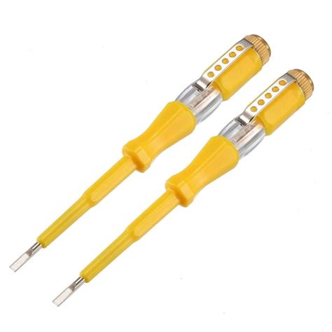 Voltage Test Screwdriver AC100-500V Slot Neon Tube Tester Yellow 2pcs - Walmart.com - Walmart.com