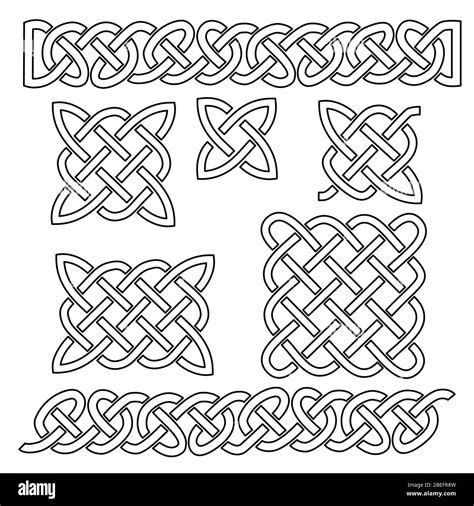 Set of celtic knot patterns and celtic elements. Vector illustration Stock Vector Image & Art ...