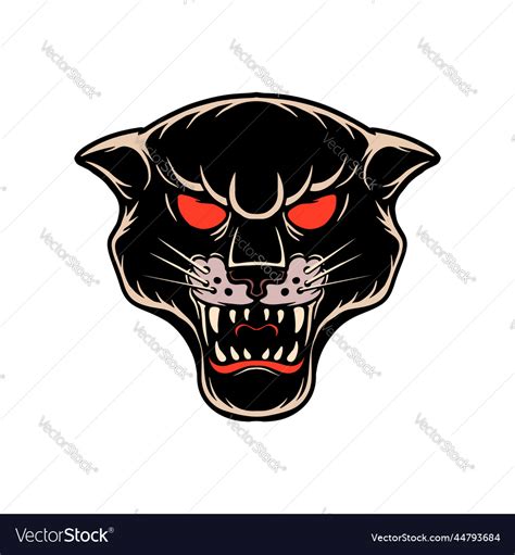 Panther head in engraving style design element Vector Image