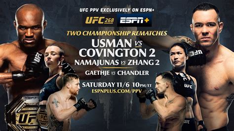 Saturday Exclusively on ESPN+ PPV: UFC 268: Usman vs. Covington 2 - ESPN Press Room U.S.