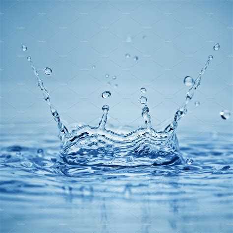 Water splash on blue background | High-Quality Nature Stock Photos ...