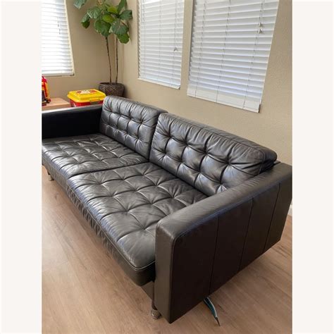 IKEA Durable Leather Couch - AptDeco